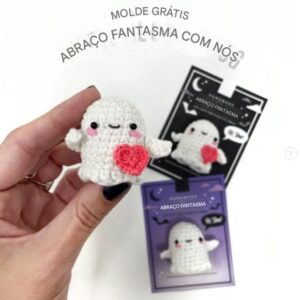 Receita de amigurumi gratuito - Abraço Fantasma