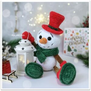 Receita de amigurumi em PDF - Boneco de Neve