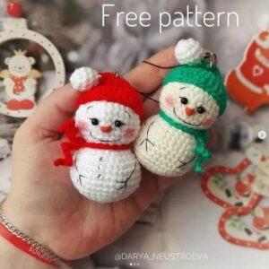 Receita de amigurumi gratuita - Boneco de Neve