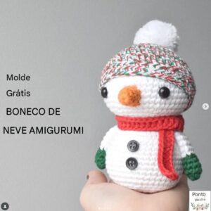Receita de amigurumi gratuita - Boneco de Neve