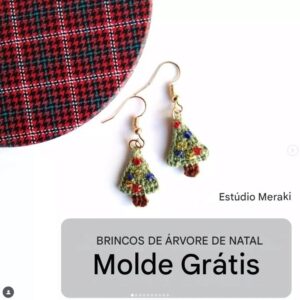Receita de amigurumi gratuito - Brincos de árvore de natal