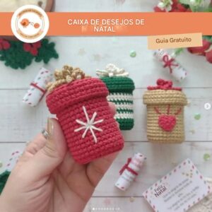 Receita de amigurumi gratuita - Caixinha de Natal