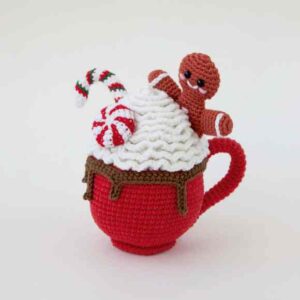 Receita de amigurumi gratuita - Caneca de Chocolate Quente de Natal