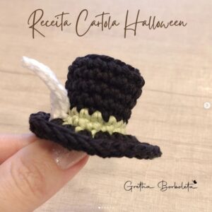 Receita de amigurumi gratuita - Cartola Halloween