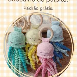 Receita de amigurumi gratuito - Chocalho Medusa
