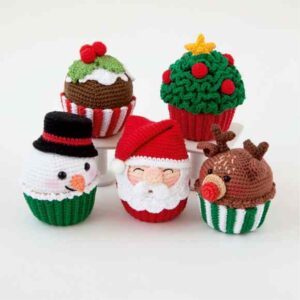 Receita de amigurumi de Natal - Cupcakes de Natal