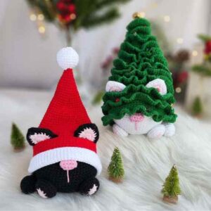 Receita de amigurumi em PDF - Gatos de natal
