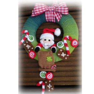 Receita de amigurumi em PDF - Guirlanda de Papai Noel