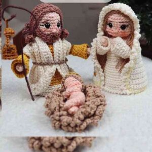 Receita de amigurumi em PDF - Sagrada Familia