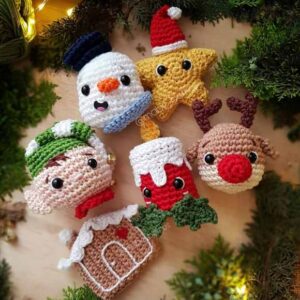 Receita de amigurumi em PDF - Conjunto de Moldes de Amigurumi de Natal