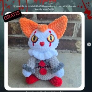Receita de amigurumi gratuita - Palhaço Assustador