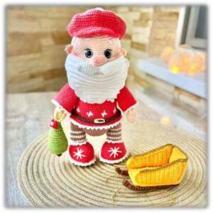 Receita de amigurumi em PDF - Papai Noel de Boina