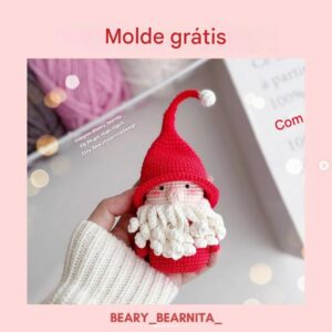 Receita de amigurumi gratuita - Papai Noel Duende
