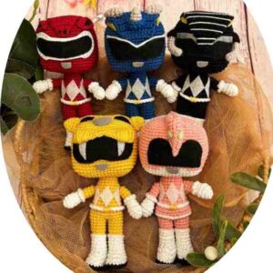 Receita de amigurumi em PDF - Power Rangers