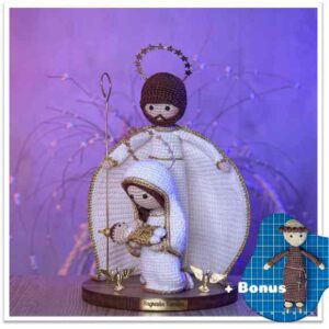 Receita de amigurumi em PDF - Sagrada Familia