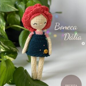 Receita de amigurumi gratuito - Boneca Dália