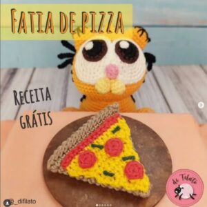Receita de amigurumi gratuita - Fatia de Pizza