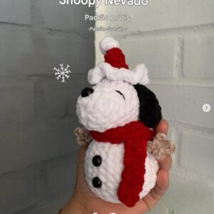 Receita de amigurumi gratuita - Snoopy de Natal