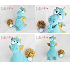 Receita de amigurumi em PDF - Blummy o Dragão