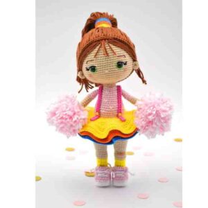Receita de amigurumi em PDF - Boneca Torcedora