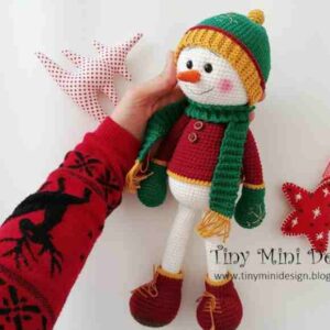 Receita de amigurumi em PDF - Boneco de neve