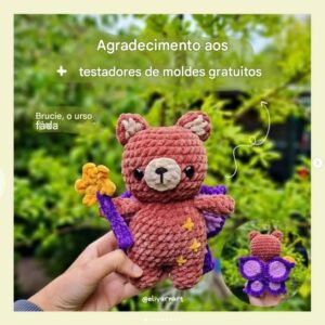 Receita de amigurumi gratuito - Bruce o Urso Fada