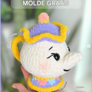 Receita de amigurumi gratuito - Bule da Bela e a Fera