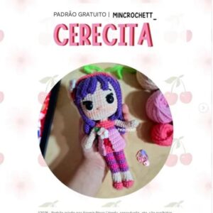 Receita de amigurumi gratuita - Cerejita