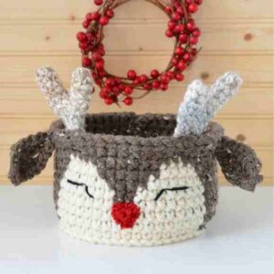 Receita de amigurumi em PDF - Cesta de Rena