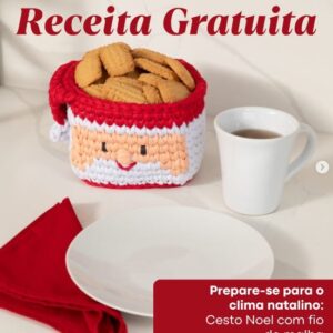 Receita de amigurumi gratuita - Cesto de Natal
