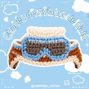 Receita de amigurumi gratuito - Chapéu aviador para gato