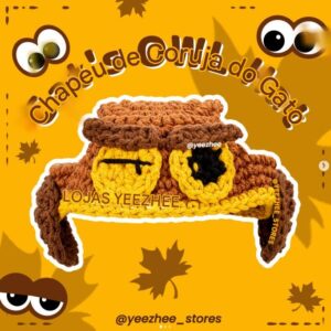 Receita de amigurumi gratuita -  Chapeu de coruja para gato