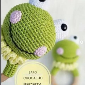 Receita de amigurumi gratuito - Sapo Chocalho