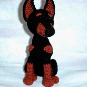 Receita de amigurumi em PDF - Doberman Pinsher