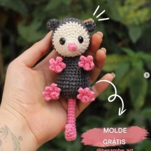 Receita de amigurumi gratuita - Gambá