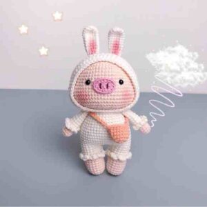 Receita de amigurumi em PDF - O Coelho porco