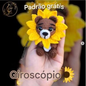 Receita de amigurumi gratuita - Urso Girassol