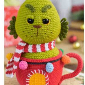 Receita de amigurumi em PDF - Grinch na Caneca
