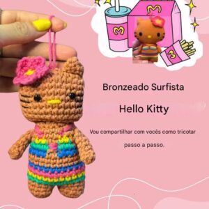 Receita de amigurumi gratuita - Hello Kitty Bronzeada