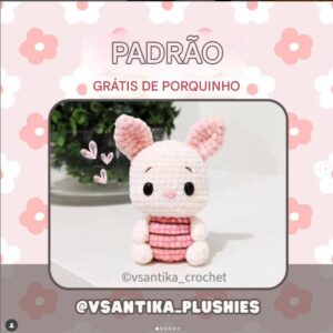 Receita de amigurumi gratuito - Leitão