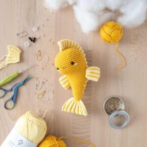 Receita de amigurumi em PDF - Luigi o Peixe Vermelho