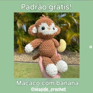 Receita de amigurumi gratuita - Macaco com Banana