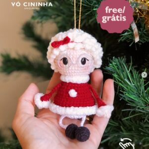 Receita de amigurumi gratuita - Mamãe Noel