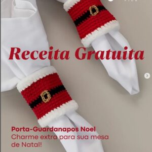 Receita de amigurumi gratuita - Porta Guardanapo Noel