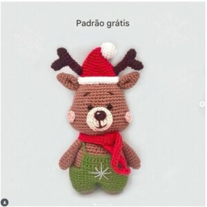 Receita de amigurumi gratuita - Rena Natalina