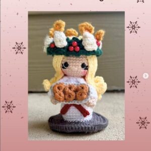 Receita de amigurumi gratuita - Pequena Santa Lucia