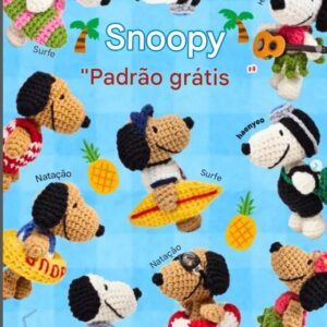 Receita de amigurumi gratuita - Snoopy
