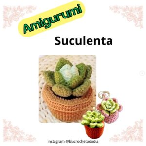 Receita de amigurumi gratuita - Suculenta