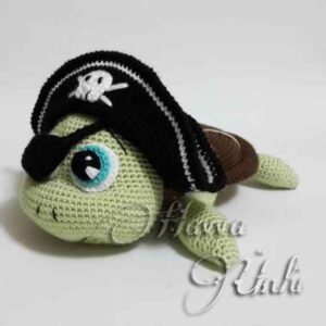 Receita de amigurumi em PDF - Tartaruga Pirata