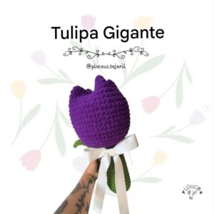 Receita de amigurumi gratuita - Tulipa Gigante